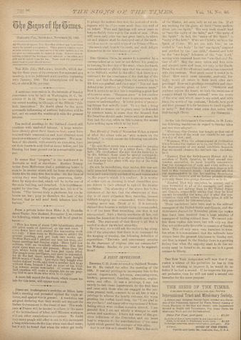 Signs of the Times, 1888, issue 46 Miniature