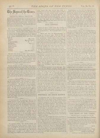 Signs of the Times, 1888, issue 15 Miniature