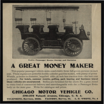Chicago Motor Vehicle Co., Ltd. advertisement, 1903 Thumbnail