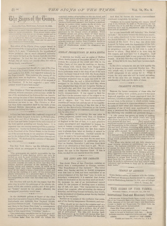 Signs of the Times, 1888, issue 3 Miniature