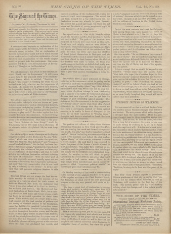 Signs of the Times, 1888, issue 50 Miniature