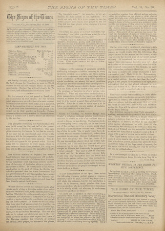 Signs of the Times, 1888, issue 20 Miniature