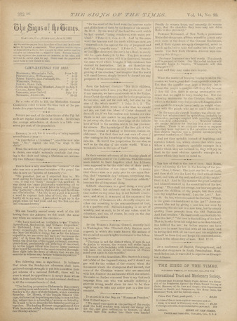 Signs of the Times, 1888, issue 22 Miniature