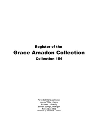 Register of the Grace Amadon Collection (Collection 154) Thumbnail